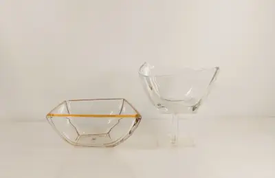 Set van 2 vintage Walther Glas schalen – Duitsland – kavel bij De Kringwinkel, Turnhout