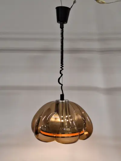 Vintage Herda “Flower” Space Age hanglamp - iconisch jaren ’70 design – kavel bij De Kringwinkel, Gent