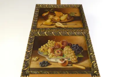 Olieverfschilderij Stilleven op hout van F. Fobbe – kavel bij De Kringwinkel, Heverlee
