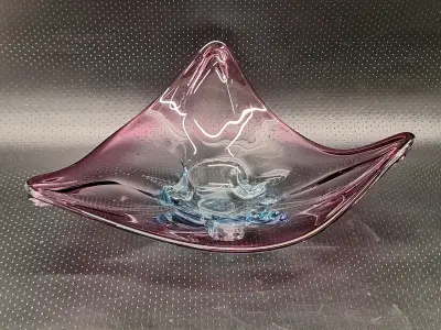 Murano Sommerso glazen centerpiece schaal - XL-formaat – kavel bij De Kringwinkel, Gent