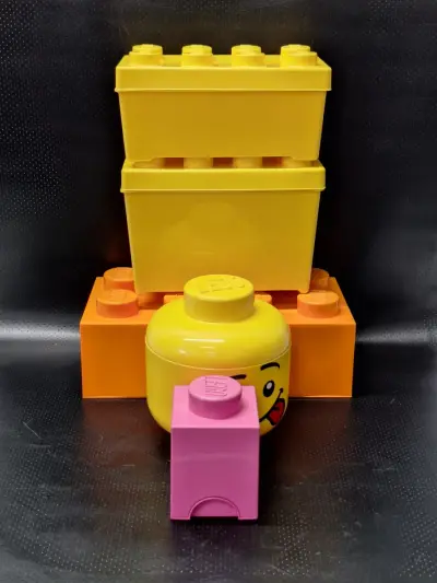Set van vijf originele Lego opbergboxen in goede staat – kavel bij De Kringwinkel, Gent
