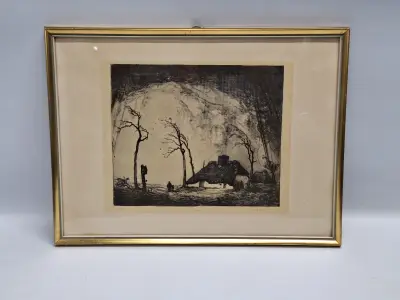 Storm Kempen - Handgesigneerde originele ets - Dirk Baksteen - 5e staat – kavel bij De Kringwinkel, Gent