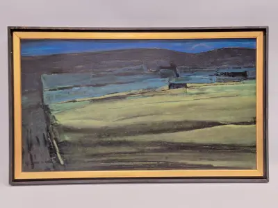 Geabstraheerd landschap met velden (1969) - B. Van De Velde – kavel bij De Kringwinkel, Gent