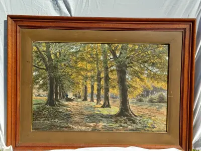 Schilderij boslandschap - H. Houben – kavel bij De Kringwinkel, Herzele