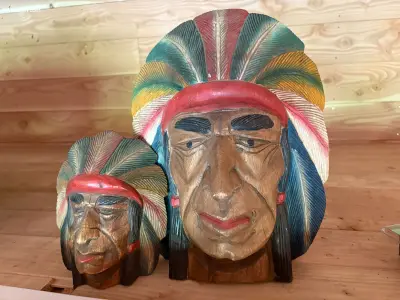 (2x) Indianenkop 20cm & 40cm – kavel bij Auctim, Ysselsteyn