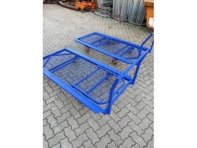 2 Stabile Mattenwagen aus Stahl, gummibereift, mit Bremse und Schiebebügel – kavel bij Zoll-Auktion, Kropp