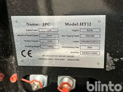 Minibagger JPC HT12 (unbenutzt, Bj. 2025) – kavel bij Blinto, Hamminkeln