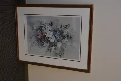Ingelijste aquarel van een boeket bloemen. Door Hugeamel'' – kavel bij GSD Auctions, Zoeterwoude
