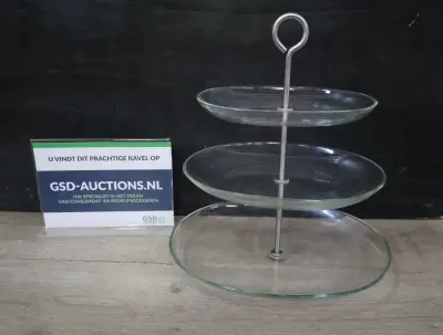 Etagere/serveerschaal met metalen standaard'' – kavel bij GSD Auctions, Zoeterwoude