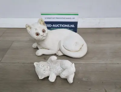 Beelden van katten 2 stuks'' – kavel bij GSD Auctions, Zoeterwoude