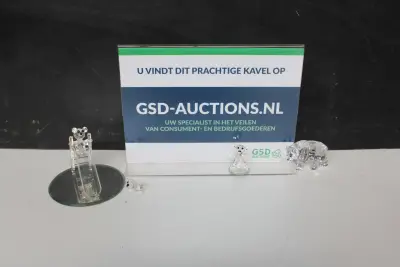 Set van 4 krisstallen beeldjes van beren – kavel bij GSD Auctions, Zoeterwoude