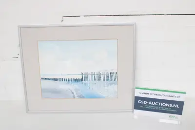 Ingelijste schilderij van kustlandschap – kavel bij GSD Auctions, Zoeterwoude