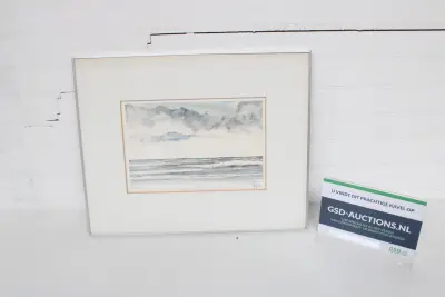 Ingelijste aquarel landschap – kavel bij GSD Auctions, Zoeterwoude