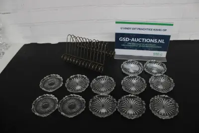 Vintage Kristallen Onderzetters met Houder – kavel bij GSD Auctions, Zoeterwoude