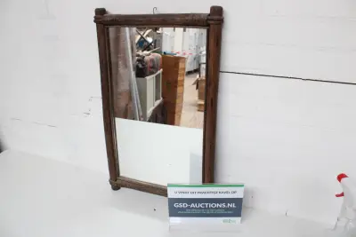 Vintage wandspiegel gemaakt van bamboe – kavel bij GSD Auctions, Zoeterwoude