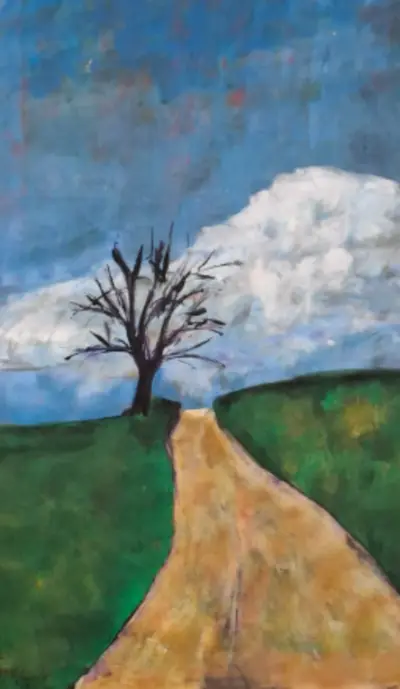 Acryl op doek, Maya Wildevuur, Landschap, 2001 – kavel bij Onlineveilingmeester, Groningen