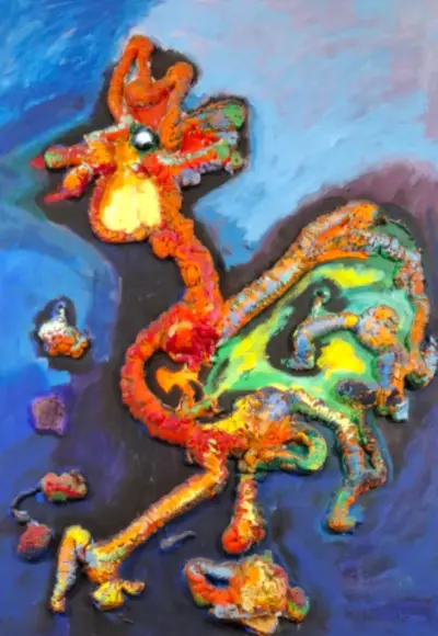 Acryl op doek, Maya Wildevuur, Abstract, 1991 – kavel bij Onlineveilingmeester, Groningen