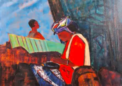 Acryl op doek, Maya Wildevuur, Zuid-Afrika – kavel bij Onlineveilingmeester, Groningen