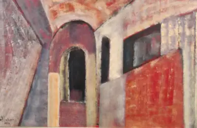 Schilderij, Maya Wildevuur, Poort, 1999 – kavel bij Onlineveilingmeester, Groningen