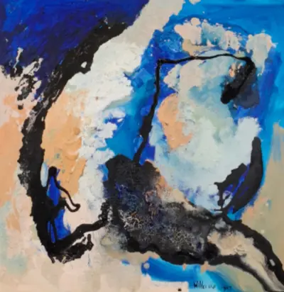 Acryl op doek, Maya Wildevuur, Abstract, 2001 – kavel bij Onlineveilingmeester, Groningen