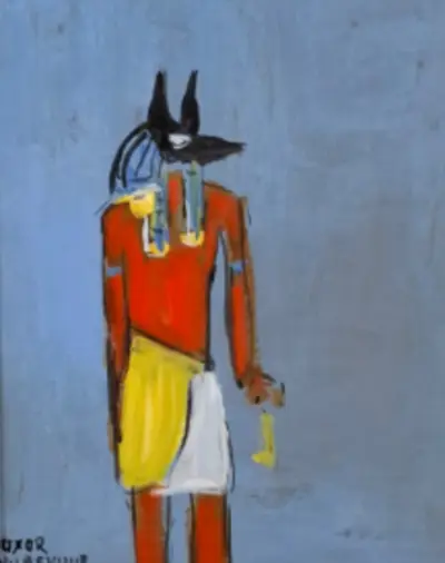 Acryl op karton, Maya Wildevuur, Luxor, 1998 – kavel bij Onlineveilingmeester, Groningen