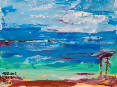 Acryl op doek, Maya Wildevuur, Mexico, 1993 – kavel bij Onlineveilingmeester, Groningen