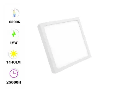 10x 10 x LED Paneel – Vierkant Opbouw – 18W – 6500K – IP20 – kavel bij XL Auctions