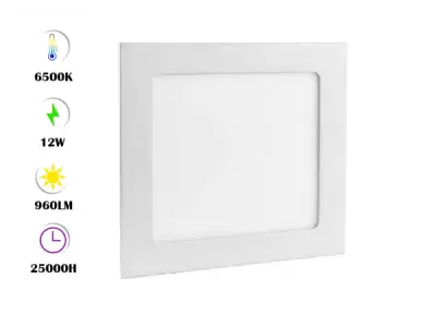 20x 20 x LED Paneel – Vierkant Inbouw – 12W – 6500K – IP20 – kavel bij XL Auctions