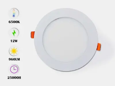 20x 20 x LED Paneel – Rond Inbouw – 12W – 6500K Koud Wit – IP20 – kavel bij XL Auctions