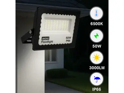 6x 6 x LED Schijnwerper MINI 50W – 6500K – IP65 – MINIONS-50 – kavel bij XL Auctions