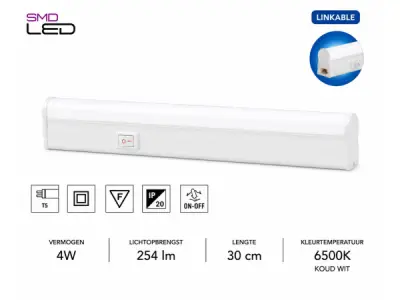 10x 10 x LED Balk Onder-Meubel 4W – 6400K – Wit – 30cm – SIGMA-4 – kavel bij XL Auctions