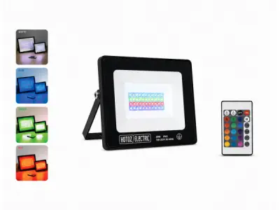 10x 10 x RGB LED Schijnwerper 20W – Zwart – IP65 – REMIX-20 – kavel bij XL Auctions