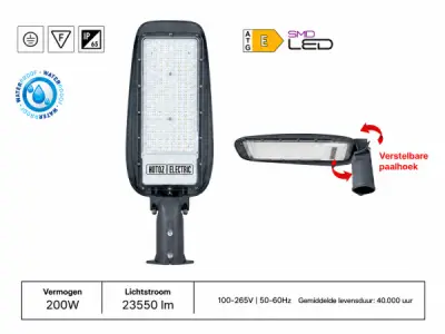 5x 5 x LED Straatlantaarn 200W – 6400K – Grijs – FLORIDA-200 – kavel bij XL Auctions
