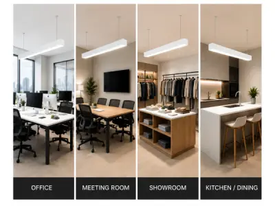 4x 4 x Lineaire LED Hanglamp 60W – 3CCT – Wit – FORTIS-60 – kavel bij XL Auctions