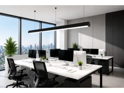 2x 2 x Lineaire LED Hanglamp 40W – 3CCT – Zwart – AVENUE – kavel bij XL Auctions
