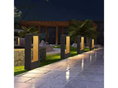 4x 4 x Tuinlamp – 40 cm – 7W LED – 3000K – SLA-01 – kavel bij XL Auctions