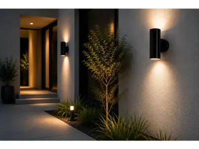 4x 4 x Buitenwandlamp Up & Down – Zwart – MANOLYA-2 – kavel bij XL Auctions