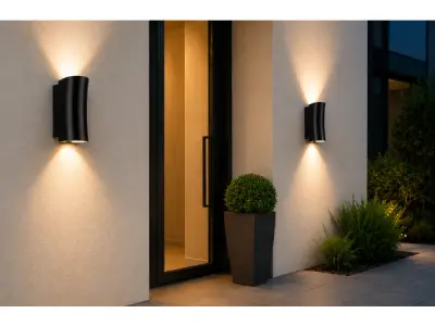 4x 4 x Buitenwandlamp Up & Down – GU10 – Zwart – IP44 – SAFARI – kavel bij XL Auctions