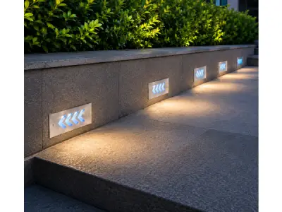 6x 6 x LED Trapverlichting 3W – Blauw – IP54 – BERIL – kavel bij XL Auctions