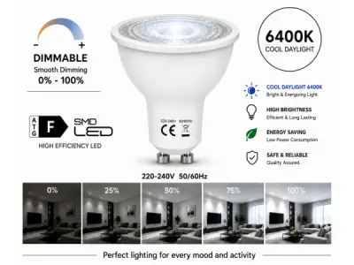 50x 50 x LED Spot GU10 – 6W – Dimbaar – 6400K – IP20 – kavel bij XL Auctions