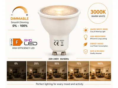 50x 50 x LED Spot GU10 – 6W – Dimbaar – 3000K – IP20 – kavel bij XL Auctions