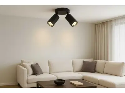 10x 10 x Ronde Plafondlamp – 2 x GU10 – Kantelbare Spots – Zwart – kavel bij XL Auctions