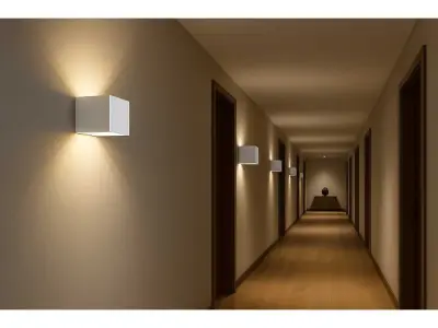 10x 10 x Wandlamp – Tweezijdige LED – Kubus – 2 x 5W – Wit – kavel bij XL Auctions