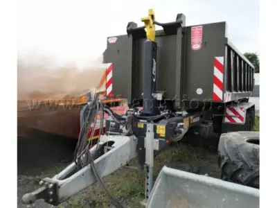 1 Fliegl HKL 22 Hakenlift Abrollkipper (DIN-Zugöse 40) + Mulde Weser Container – kavel bij Zoll-Auktion, Königswinter