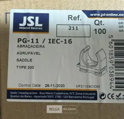 Grijze koppelbare buisklemmen JSL (100 st/doos-13 dozen) – kavel bij Belga Veilingen, Peer
