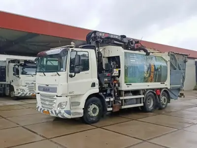 Vuilniswagen, DAF, CF 290 FAN bovenlader kraan Hiab XS 211W, 2017 – kavel bij Onlineveilingmeester, Almere