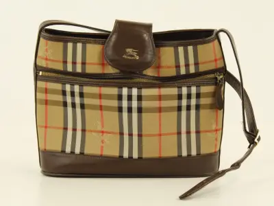 Vintage Burberrys Nova Check schoudertas/crossbody - canvas & leder – kavel bij De Kringwinkel, Antwerpen