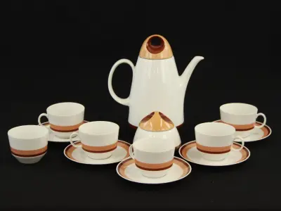 Bareuther Waldsassen Bavaria Germany vintage koffieservies voor 6 personen – kavel bij De Kringwinkel, Antwerpen