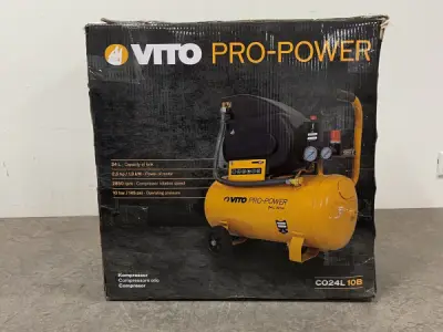 Vito oliecompressor 24L 10bar Pro-Power – kavel bij XL Auctions