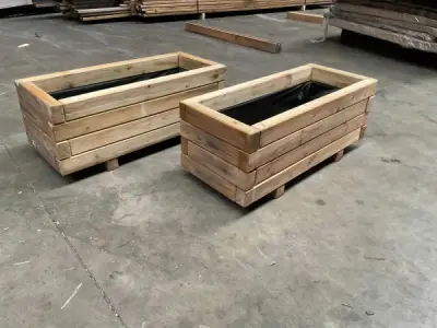 2x Garlux vuren bloembak geïmpregneerd 70x30x30cm – kavel bij XL Auctions
